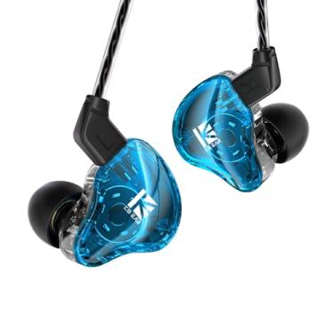 Imagem de YINYOO KBEAR KS1 Fones de ouvido intra-auriculares com fio super graves, fones de ouvido IEM com som cristalino, cancelamento de ruído de alta resolução, fones de ouvido para cantores e músicos