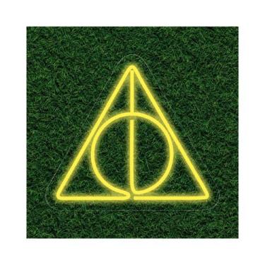 Imagem de Painel Neon Led Harry Potter Relíquias da Morte Decoração - hogwarts m