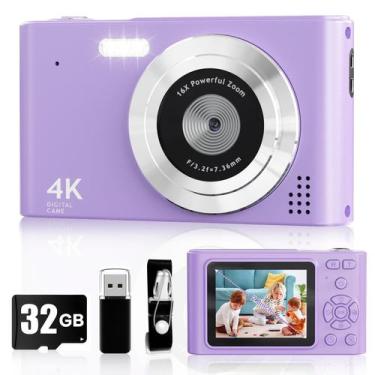 Imagem de Câmera digital BEARBISU 44MP Full HD 1080P com cartão de 32GB roxo