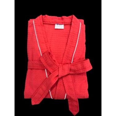 Imagem de Roupão de Banho Briza Piquê Adulto c/ Viés 100% Algodão Manga Curta (5