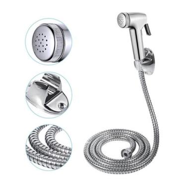 Imagem de Ducha Higienica Gatilho + Mangueira 1,5m + Suporte Para Banheiro - SHO