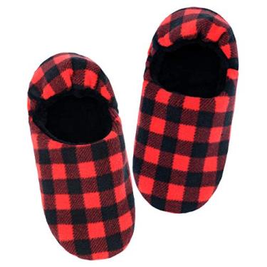 Imagem de Panda Bros Meias femininas de lã, macias e quentes, macias e aconchegantes, Treliça vermelha, 5-7.5