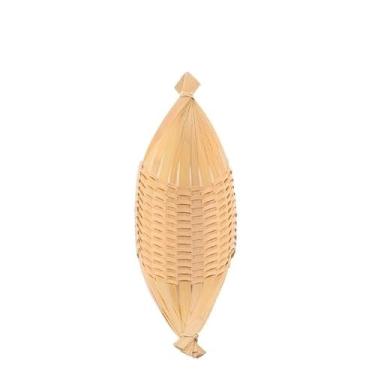 Imagem de Cesta de bambu tecida à mão, organizador criativo para decoração de casa, barco amarelo, barco de amendoim, barco verde(Yellow Boat Large)