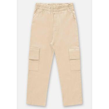 Imagem de Calça em Sarja Infantil Menina Up Baby, Bege, 1