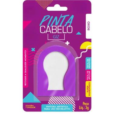 Imagem de Tinta Pinta Cabelo Em Giz Cabelo Maluco Várias Cores - Popper, roxo