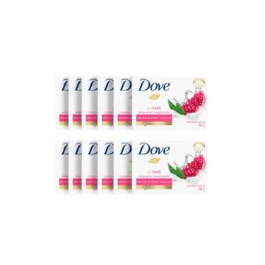 Imagem de Kit c/ 12 Sabonetes em barra Dove Go Fresh Romã e Verbena 90g cada
