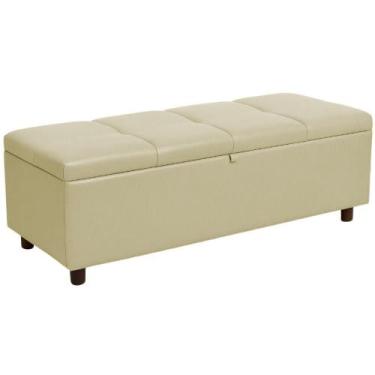 Imagem de Baú Recamier Espanha Couro Bege 160 cm - TNA Decor