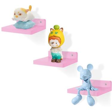 Imagem de Prateleira flutuante NIUBEST, pequeno conjunto rosa de 3 para decoraçã