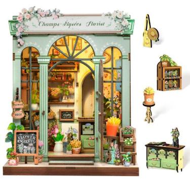 Imagem de Kit de casa de bonecas em miniatura DIY Cutefun Book Nook Champs-Élysé