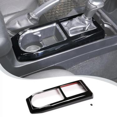 Imagem de LLKUANG Acabamento da tampa da moldura do painel de engrenagens do console central para Toyota Tacoma 2016-2020 Acessório de carro (preto)