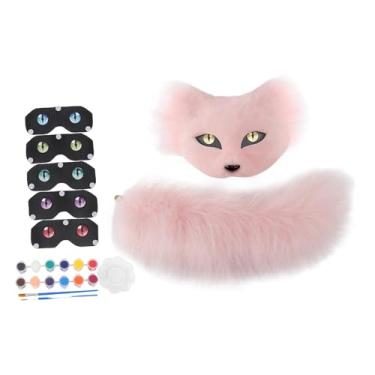 Imagem de Hailong Ming Conjunto de Máscara de Artificial E Cauda, ​​cosplay, Fantasia de Festa Animal para Dramatização, Feriado, Rosa