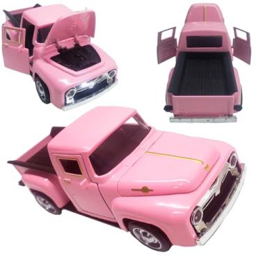 Imagem de Carrinho de Ferro Miniatura Collection Caminhonete Fricção Abre Capô e Portas (Rosa)