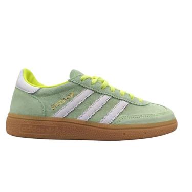Imagem de adidas Tênis feminino de handebol Spezial, Amarelo solar/branco nuvem/dourado metálico, 38