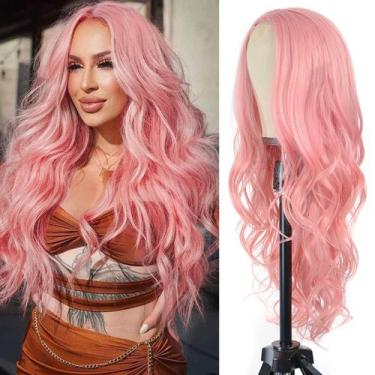 Imagem de Peruca Aida Ble Long Pink Wavy 66cm Sintética Resistente ao Calor