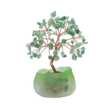 Imagem de Árvore da vida de cristal de ametista, árvore roxa para cura de cristal feita à mão, árvores da vida para decoração de casa (Aventurina verde)