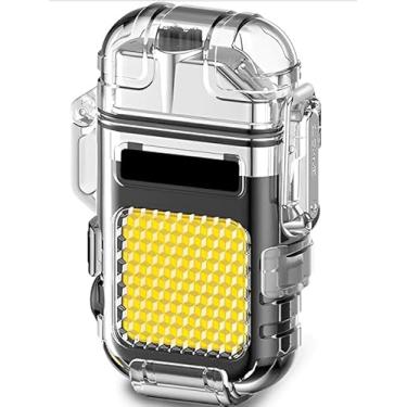 Imagem de Isqueiro Elétrico Recarregável USB com Luz LED Portátil para Viagens (1 PCS)