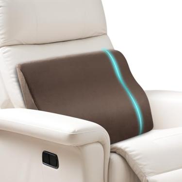 Imagem de Almofada reclinável grande para apoio lombar – Almofada de suporte para as costas de espuma viscoelástica para sofá e cadeira de jogos, travesseiro ergonômico para idosos, almofada de sofá confortável