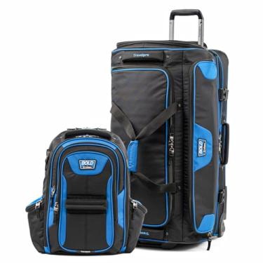 Imagem de Travelpro Bold Softside Conjunto de 2 peças expansível 2 rodas verticais grande bagagem/mochila, azul/preto (conjunto de 2 peças, 17/30)