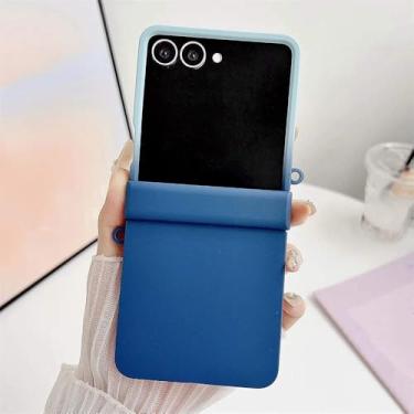 Imagem de Capa protetora de luxo com cor fosca e proteção contra colisão para Samsung Galaxy Z Flip 6 5 4 3, cor gradiente, dobradiça rígida, azul, para Samsung Galaxy Z Flip6
