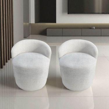 Imagem de Kit 2 Poltronas Decorativa Yara Orgânica Linho Bege - Mansão Decor