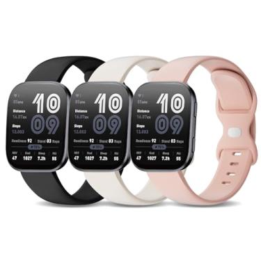 Imagem de Kollody Pacote com 3 pulseiras de silicone para relógio esportivo compatíveis com Amazfit Bip 6/Bip 5/Balance de 2,22 mm para Amazfit GTR 4/3 Pro/3/2/2e/GTR de 47 mm/equilíbrio/chita. Grande