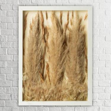 Imagem de Arranjo no Quadro Flores Secas Pluminha + Pampas 30x42 - Pense Flores
