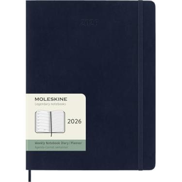 Imagem de Moleskine Classic 12 Month 2026 Weekly Planner, Soft Cover, XL (7.5" x 9.75"), Sapphire Blue, 144 pages