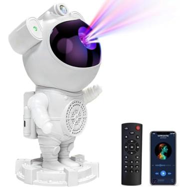 Imagem de ASTRONAUTA LUMINÁRIA PROJETOR GALÁXIA SOM BLUETOOTH CONTROLE REMOTO LUZ LED RELAXANTE QUARTO
