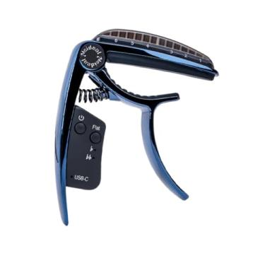 Imagem de menolana Grampo de afinação de capotraste de guitarra, acessórios de ajuste de presente, clipe de guitarra recarregável para guitarras elétricas, baixo, Azul