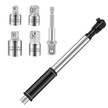 Imagem de Extensor de chave de metal offset adaptador de chave de impacto resistente ferramenta de extensor de chave de torque eficiente para economia de mão de obra para carro. (prata, terno)