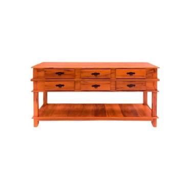 Imagem de Aparador 1,5 M 6 Gavetas Madeira Demolição Natural - MHM Móveis Brasil