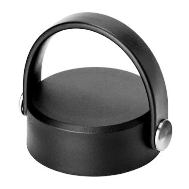 Imagem de Bluwing Tampa para Hydro Flask 32 boca larga de 1,134 g, tampas de substituição para garrafas de água de boca larga Hydroflask 12 16 18 20 32 40 1,8 g, tampa de alça flexível (preto)