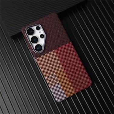 Imagem de Capa de celular com carregamento sem fio, capa rígida fosca texturizada de fibra de carbono para Samsung Galaxy S25ultra S24 S23 Ultra, b, para Galaxy S23 Ultra