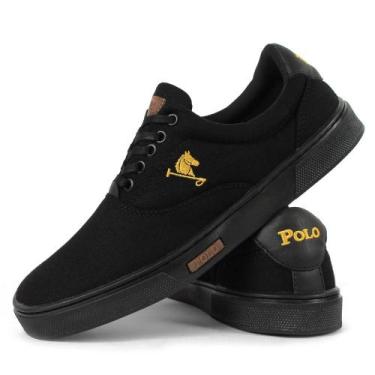 Imagem de Sapatênis Masculino Tênis Casual Polo Joy - Preto e Amarelo, Preto, Am