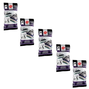 Imagem de Kit 5 Sacos À Vácuo 50x60 Roupa Viagem Compacto C/ Bomba
