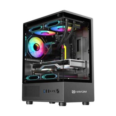 Imagem de Gabinete Gamer Com 3 Fans Preto RGB GB1789 - Hayom