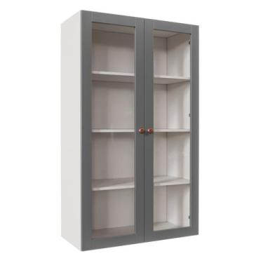 Imagem de Armário Aéreo 2 Portas 135cm com Porta de Vidro Arizona CabeCasa Madei