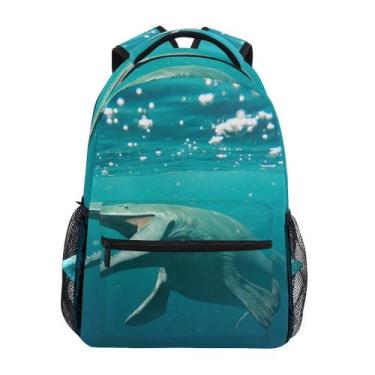 Imagem de Mochila escolar SUABO Mosasaurus para meninos, meninas e adolescentes
