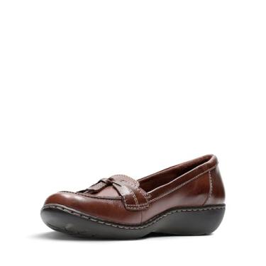 Imagem de Clarks Ashland Bubble Loafer feminino sem cadarço, Marrom multi, 8 Narrow