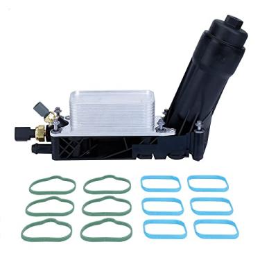 Imagem de Conjunto adaptador de caixa de refrigerador de óleo e filtro de óleo do motor, compatível com Chrysler 200/300 2011-2013, Dodge Journey Charger Caravan e mais, substitui 5184294AE