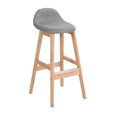Imagem de GRFIT Cadeira de bar 73 cm cadeira de bar nórdica de madeira maciça banco alto doméstico moderno simples mesa de bar cadeira de jantar bancos de bar ajustáveis (cor: E)