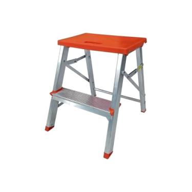 Imagem de Escada 2 degraus banqueta Pequena Dobravel Domestica Cozinha Apartamento ROSA-CHICLETE (Laranja)