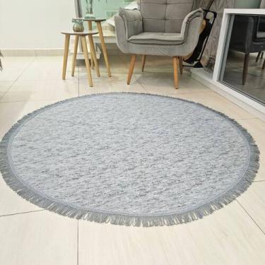 Imagem de Tapete Sala Redondo Centro de Mesa Lindo 1,40x1,40 - Casa Decor, Cinza