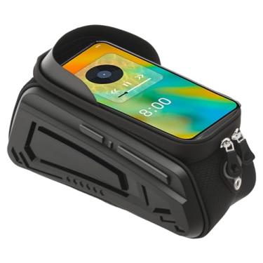 Imagem de Zuxmvot Capa para celular de bicicleta de EVA, à prova d'água, com moldura frontal para celular Rockbros, bolsa sensível ao toque de TPU sensível ao toque, zíper duplo para uso ao ar livre