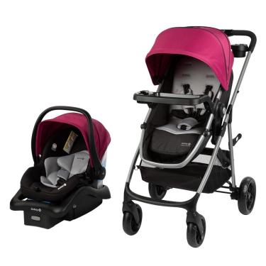 Imagem de Carrinho de Bebê com Cadeira para Carro Safety 1st Go Flex 8 em 1, Rosa