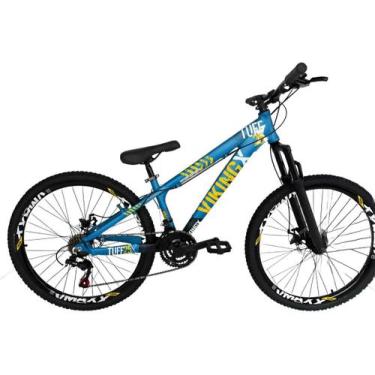 Imagem de Bicicleta Vikingx azul com amarelo TUFF25 Vmaxx Aro 26 Cambios Importa