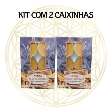 Imagem de KIT C/2 CX's Vela Aromática Para Rechaud Indiana Goloka, PALO SANTO E 