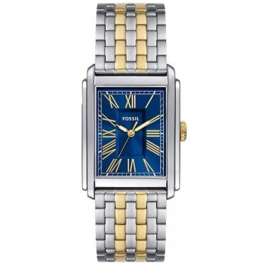 Imagem de Relógio Fossil Masculino Ref: Fs6010/1kn Clássico Retangular Bicolor