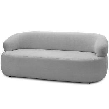 Imagem de Sofá 2 Lugares Orgânico Sala de Estar Living 140cm Carmen F04 Bouclê Cinza - Lyam Decor