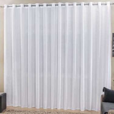 Imagem de Cortina Roma 2,00m x 1,70m Branca Tecido Rafia Detalhado Para Sala ou Quarto